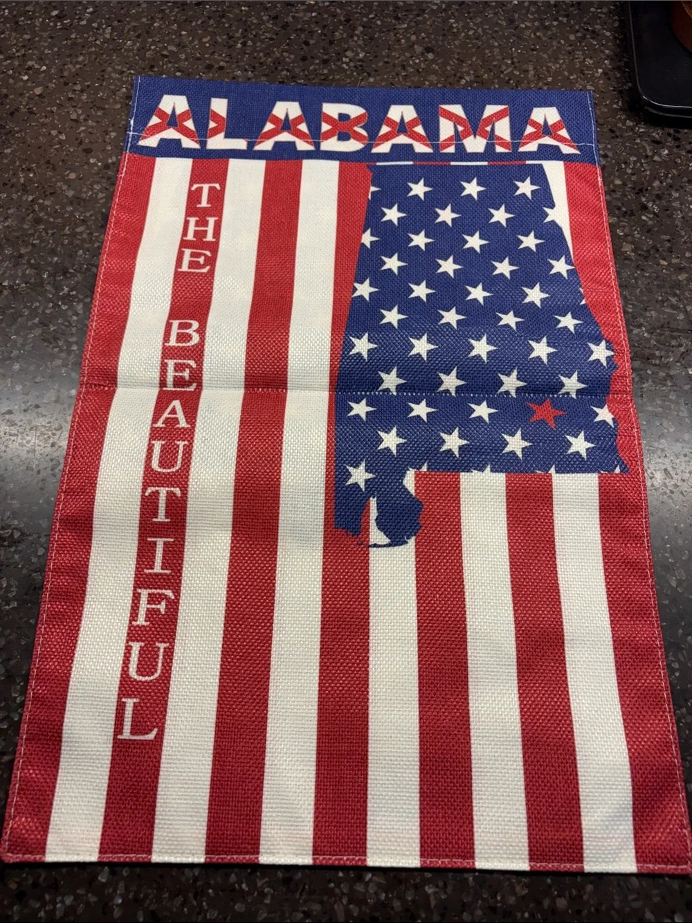 Alabama The Beautiful Red, White & Blue Decorative flag